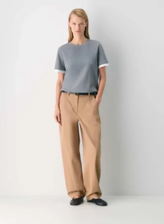 Pantalón chino relajado de talle alto y pierna recta