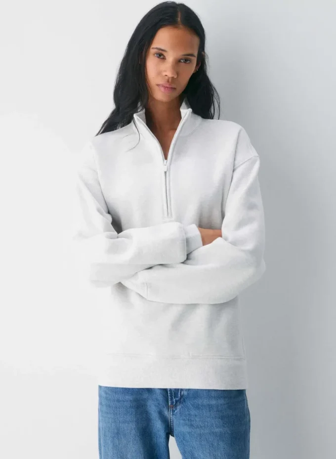 Sudadera Boyfriend con media cremallera y tejido Cozy Sweatfleece Sudadera Boyfriend con media cremallera y tejido Cozy Sweatfleece