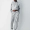 Sudadera con capucha corta y cómoda de felpa Sudadera con capucha corta y cómoda de felpa