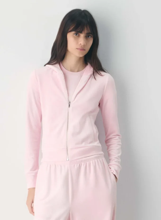 Sudadera con capucha y cremallera Nicole Velour
