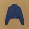 Sudadera corta y cómoda con cuello alto y media cremallera Sudadera corta y cómoda con cuello alto y media cremallera