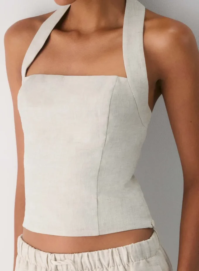 Top halter de lino Whisper