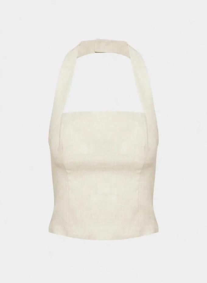 Top halter de lino Whisper