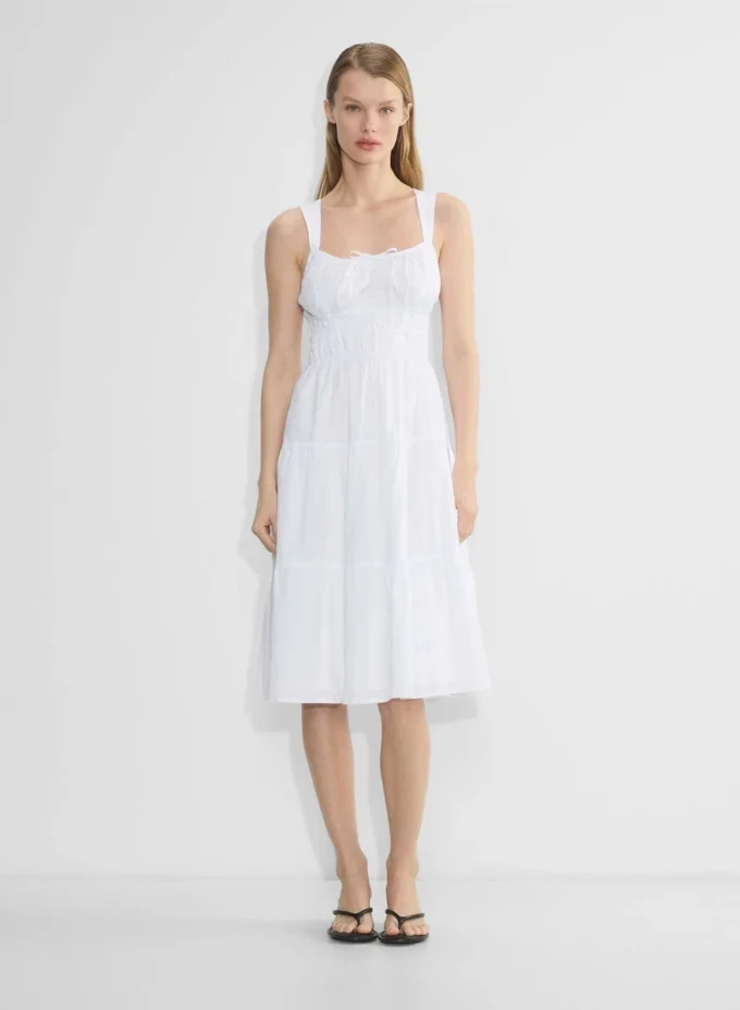 Vestido midi de popelín Martine