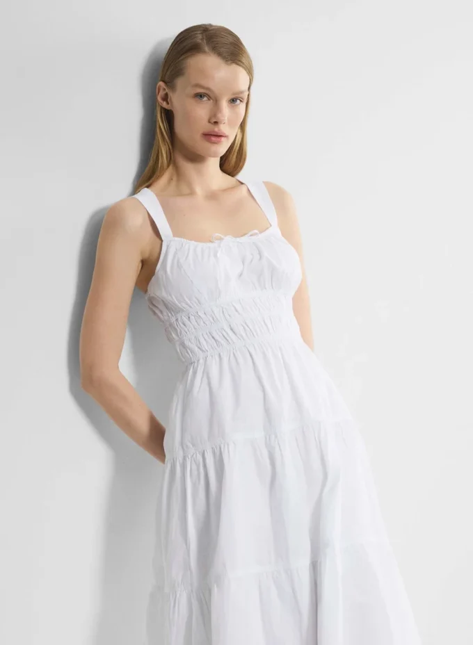 Vestido midi de popelín Martine