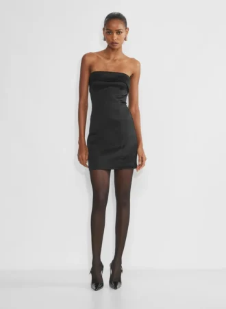 Vestido tubo de satén brillante